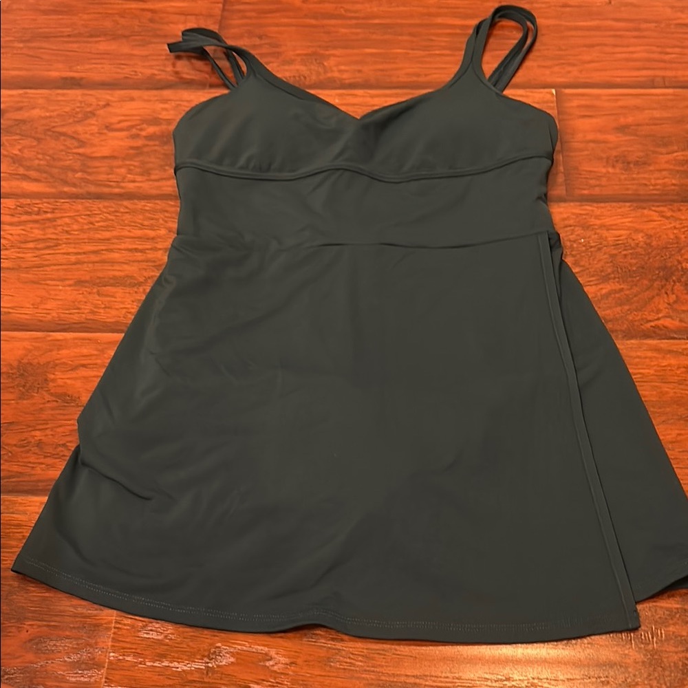 New Calia Teal Swim Dress with Built-In Support Size Medium